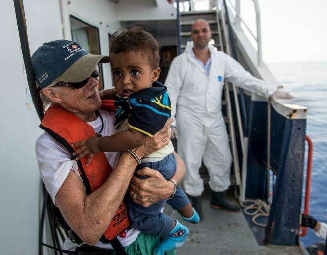 MSF medical team leader rescues a 9-month old from the Mediterranean Sea